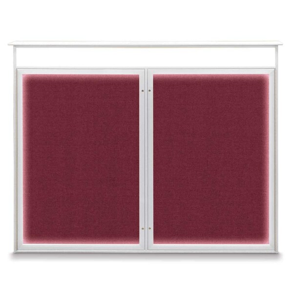 United Visual Products Double Door Enclosed Indoor Letterboard UV1126-BLACK-BLUE - main